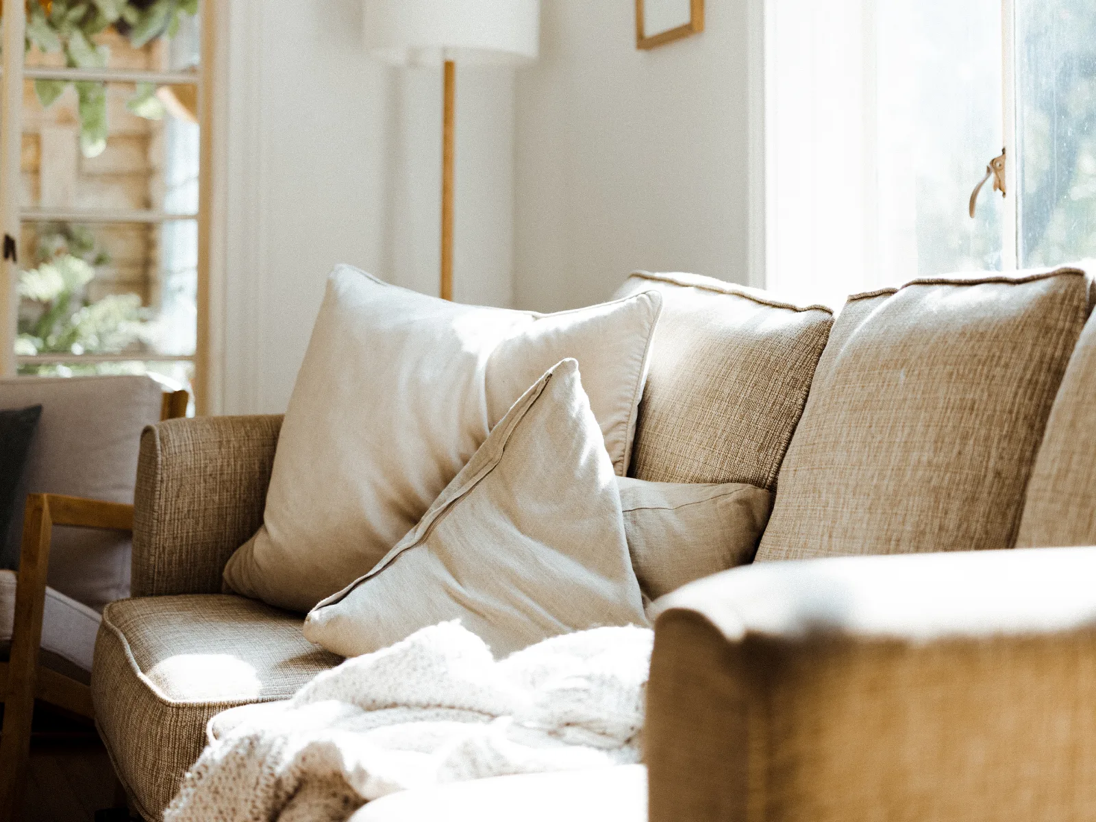 A sofa in a family home